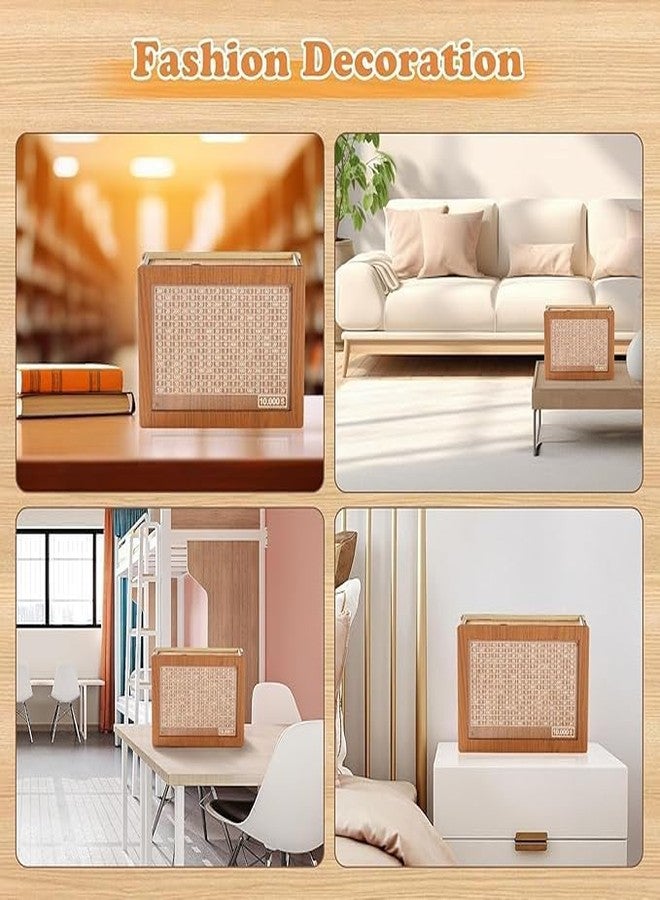 Bitrexup Wooden Money/Piggy Bank, Money Box,with Carved Design for Kids/Children, Savings Challenge Box, Cashbox,Cash Vault Wooden Savings Box,Wooden Coin Piggy Bank,Money Save Box Smash,Money Saver - Image 3